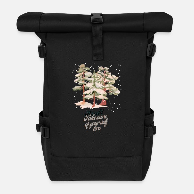 It's cold,take care - Roll Top Backpack - black