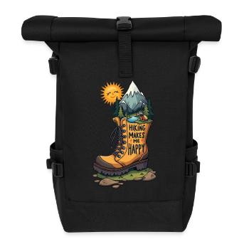 La randonnée me rend heureux - Sac à dos roll top - noir - Devant