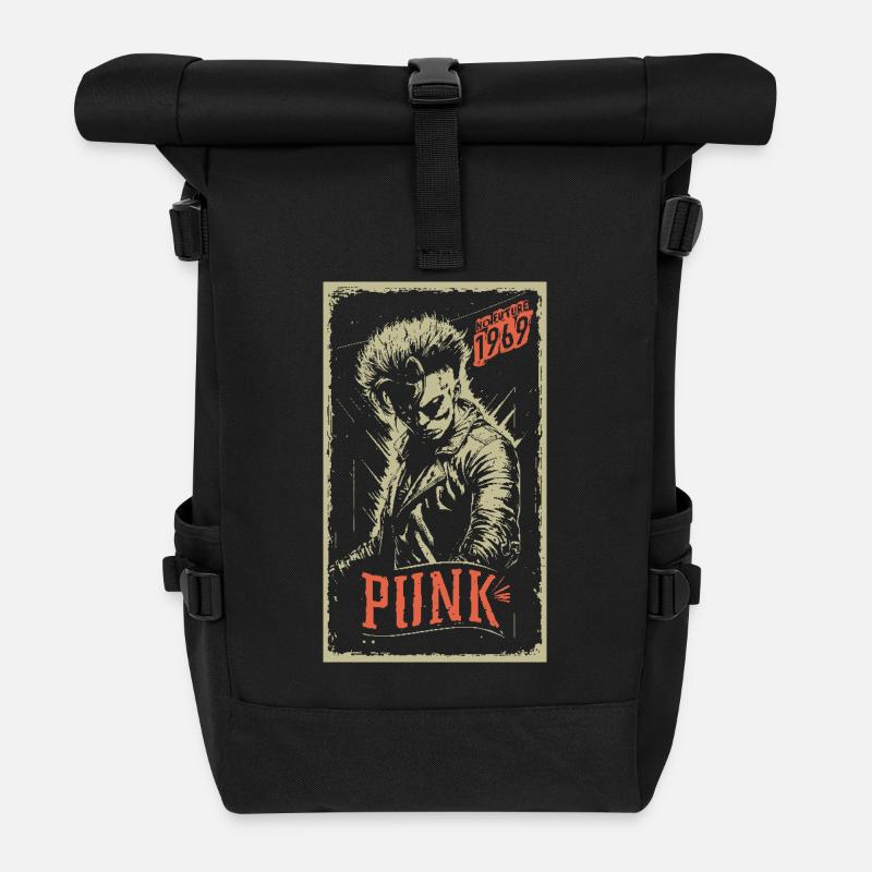 Punk - Rolltop Rucksack - Schwarz
