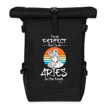 Sternzeichen Widder - Rolltop Rucksack - Schwarz - Vorne