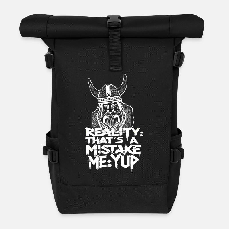 Wiking Words - Roll Top Backpack - black