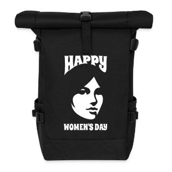 Bonne Journée de la Femme - Cadeau - Sac à dos roll top - noir - Devant
