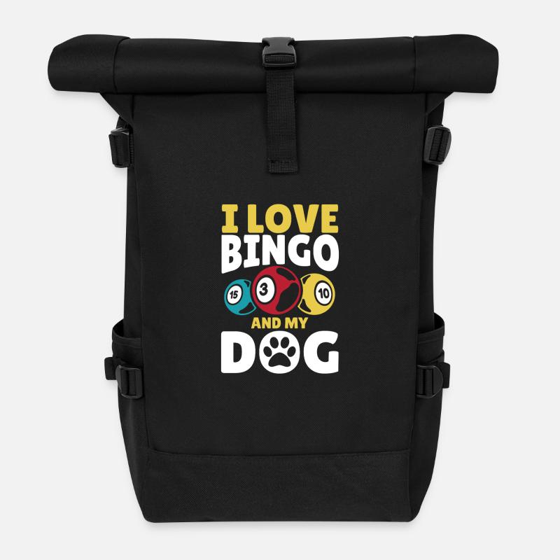 Ich liebe Bingo und meinen Hund - Rolltop Rucksack - Schwarz