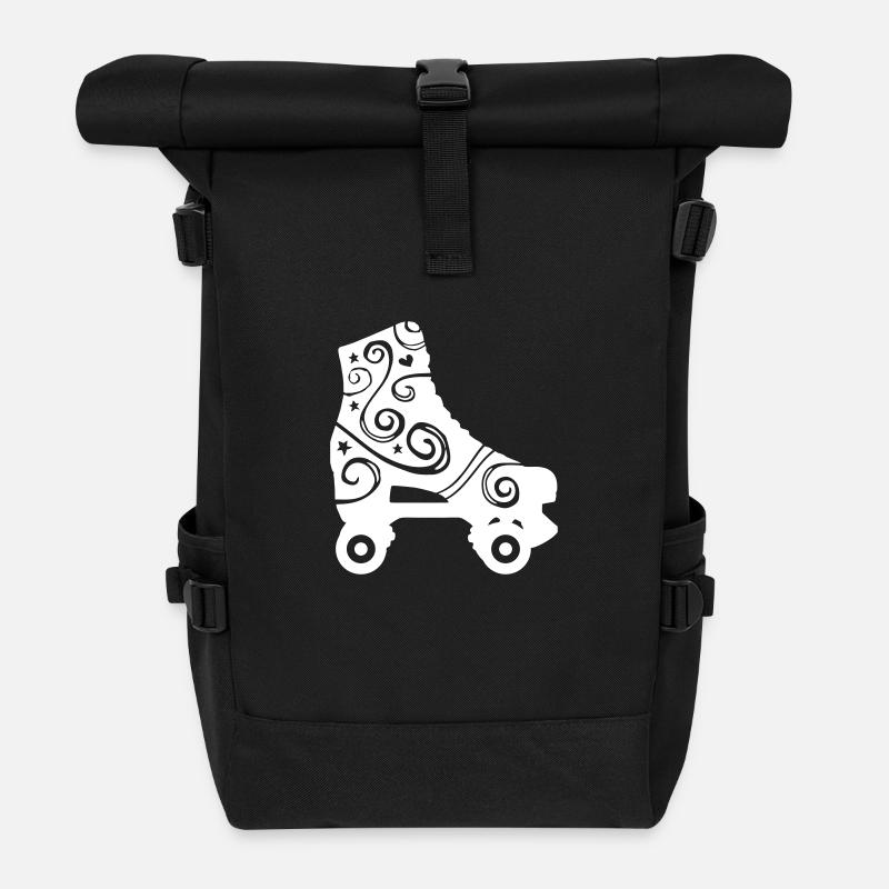 skates decorated 1c 2 / rollerskates - Rolltop Rucksack - Schwarz