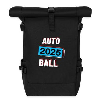 Autoball 2025 Autoballer Autoballspieler Spiel - Rolltop Rucksack - Schwarz - Vorne