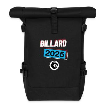 Billard 2025 Billarder Billardspieler Spiel - Rolltop Rucksack - Schwarz - Vorne