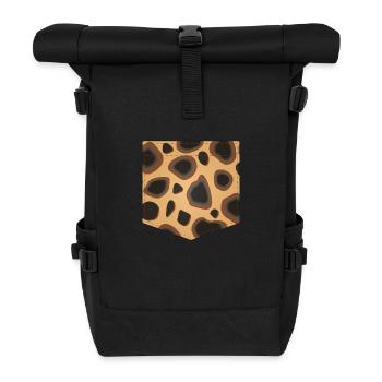 Geopard pocket - Roll Top Backpack - black - Front