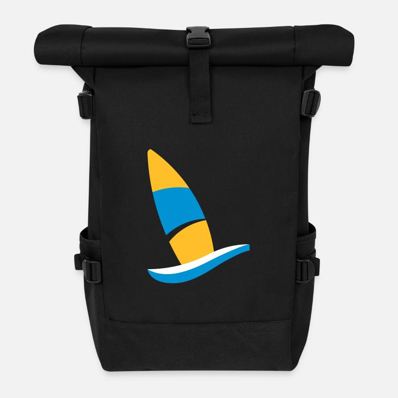 windsurfing logo - Rolltop Rucksack - Schwarz