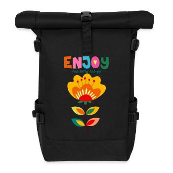Profitez de la vie - Sac à dos roll top - noir - Devant