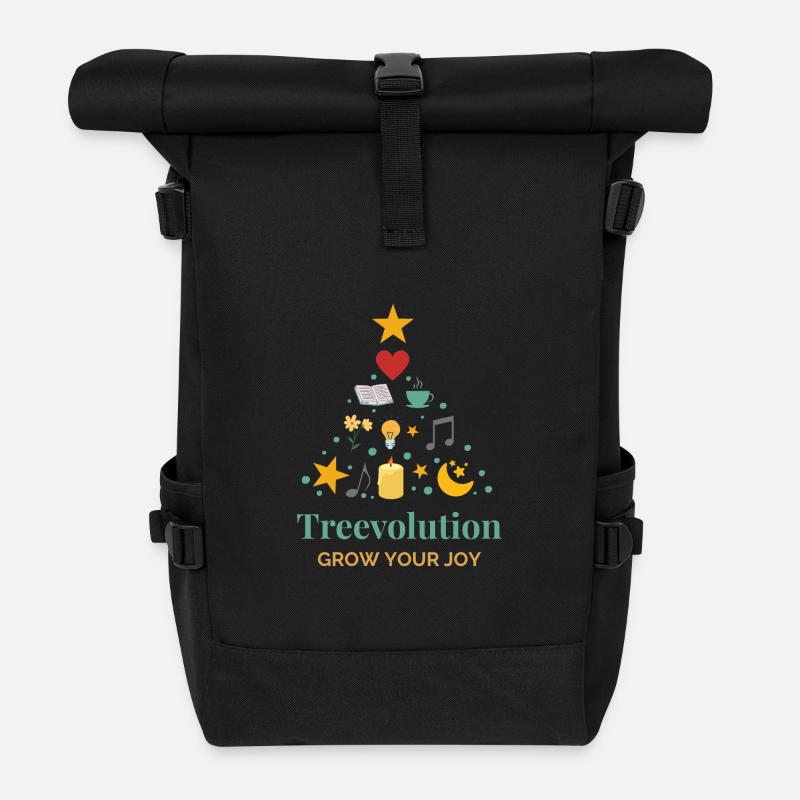 Treevolution Growing Joy - Roll Top Backpack - black