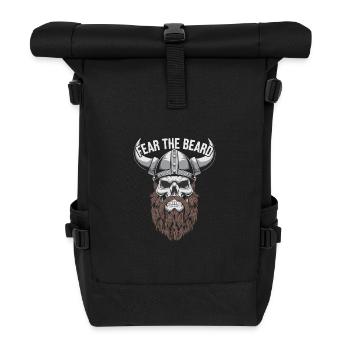 Fear the beard Viking gift idea - Roll Top Backpack - black - Front