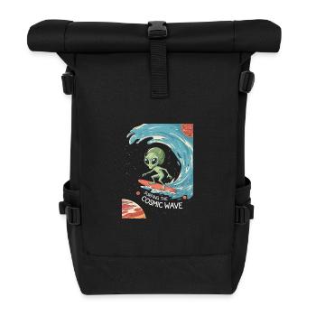 Surfing the Cosmic Wave - Rolltop Rucksack - Schwarz - Vorne