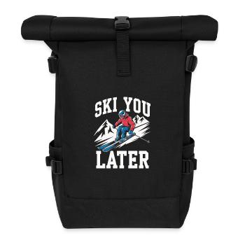 Ski you later - Ski Geschenkidee - Rolltop Rucksack - Schwarz - Vorne