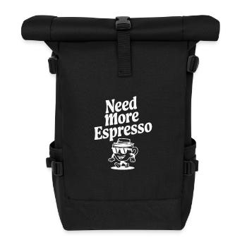 Need more Espresso - Coffee - Cappuccino - Roll Top Backpack - black - Front