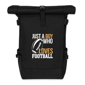 Junge liebt American Football - Baseball Geschenk - Rolltop Rucksack - Schwarz - Vorne