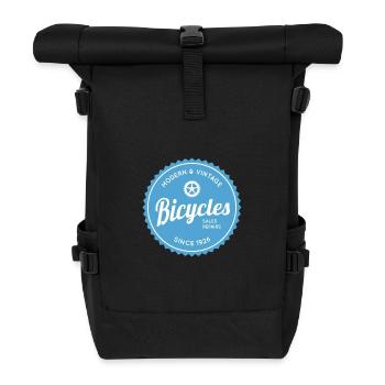 Bicyclettes modernes et vintage - Sac à dos roll top - noir - Devant