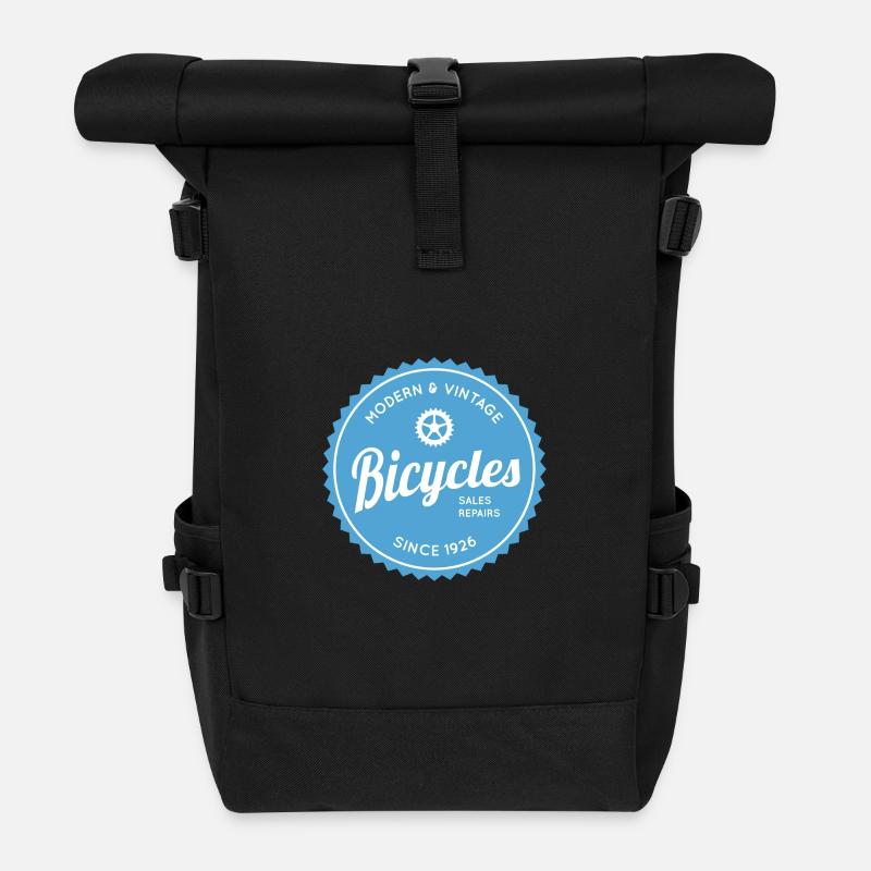 Modern and Vintage Bicycles - Rolltop Rucksack - Schwarz