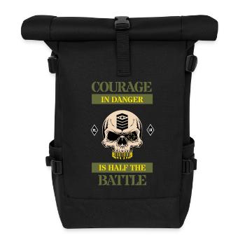 Skull Soldier T-Shirt Outdoor Merch - Roll Top Backpack - black - Front