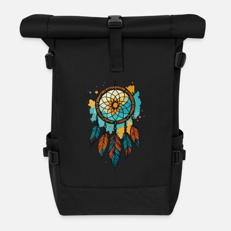 Traumfänger - Rolltop Rucksack - Schwarz