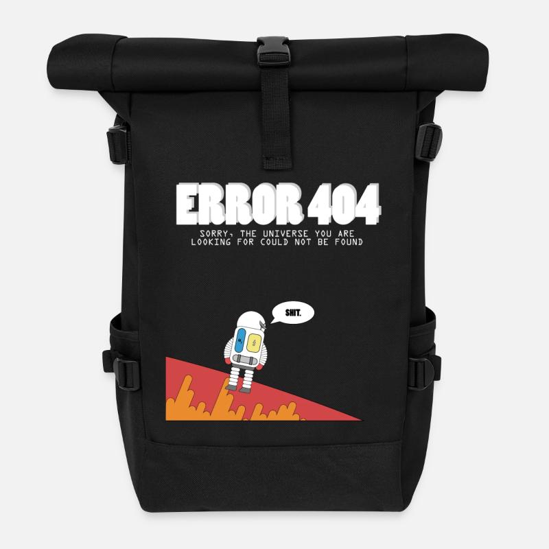 404 Astronaut - Rolltop Rucksack - Schwarz