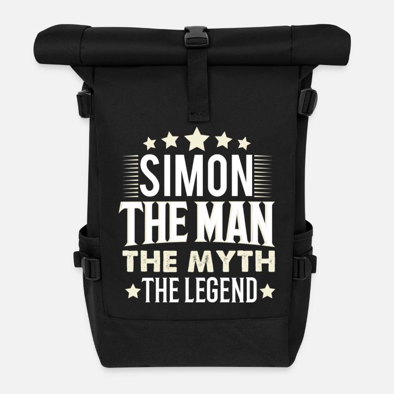 Simon - Rolltop Rucksack - Schwarz