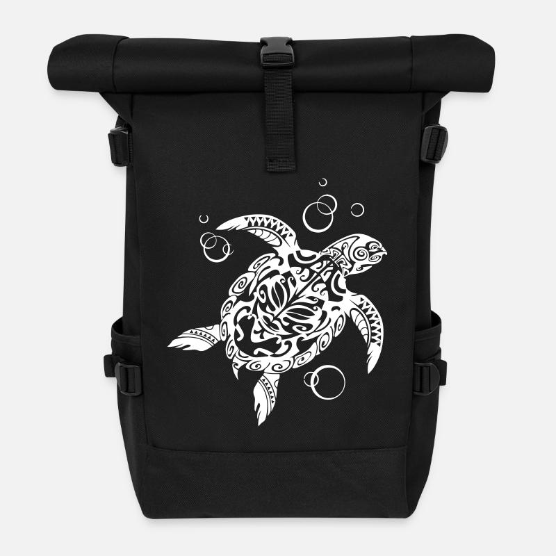 Watchful Turtle - Rolltop Rucksack - Schwarz