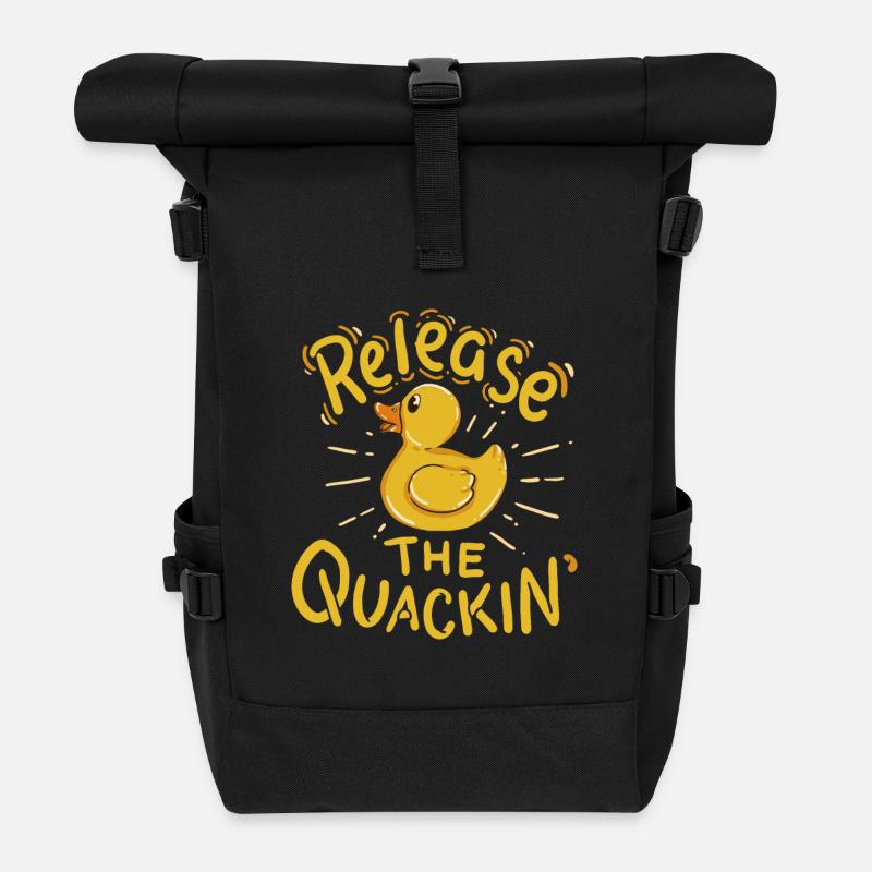 Release the quackin' - Ente Spruch Enten Gummiente - Rolltop Rucksack - Schwarz