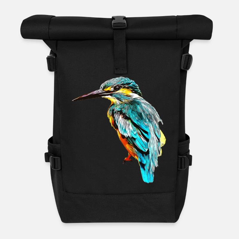 gxp eisvogel kingfisher vector art - Rolltop Rucksack - Schwarz