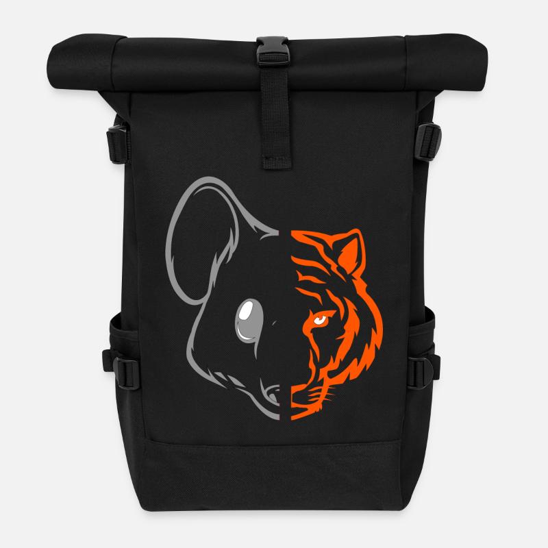 Tiger Maus - Rolltop Rucksack - Schwarz