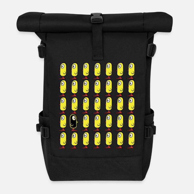Think different! Vögel Küken - Rolltop Rucksack - Schwarz