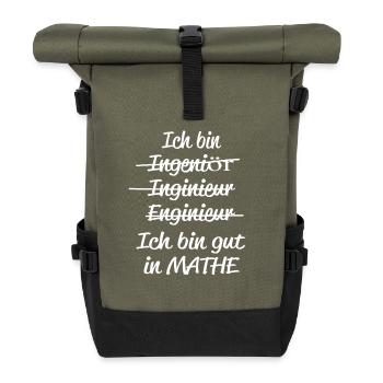 Je suis bon en maths et ingénieur - Sac à dos roll top - olive/noir - Devant