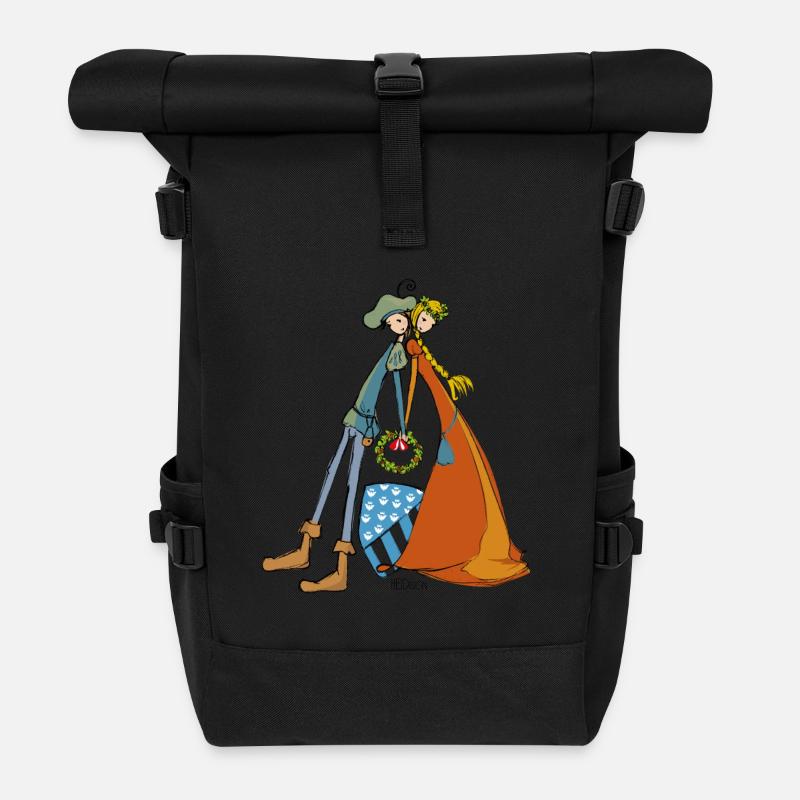 postkarte kl - Rolltop Rucksack - Schwarz