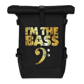 I'm the Bass (Vintage Goldgelb) - Rolltop Rucksack - Schwarz - Vorne
