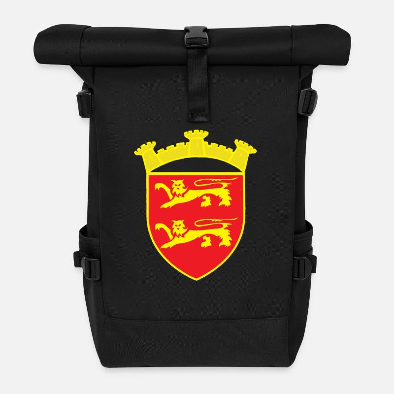 BLASON ROUGE LION TOUR OR COPYRIGHT RUNEMBERG - Sac à dos roll top - noir