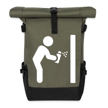 Graffiti Sprayer - Rolltop Rucksack - Olive/Schwarz - Vorne