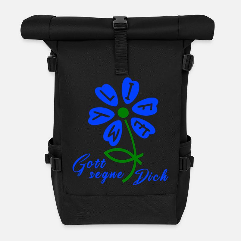 gott segne dich - Rolltop Rucksack - Schwarz