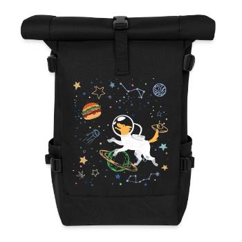 Space Explorer with Astronaut Fox - Roll Top Backpack - black - Front