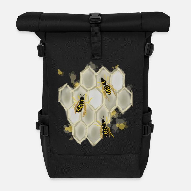 Wespen - Rolltop Rucksack - Schwarz