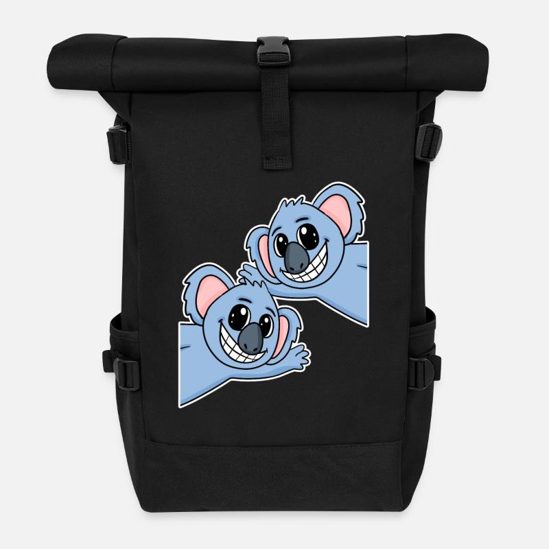 Koala Koalas - Sac à dos roll top - noir