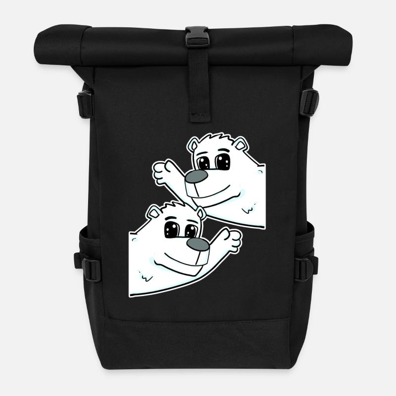 Eisbär Eisbären Bär - Rolltop Rucksack - Schwarz