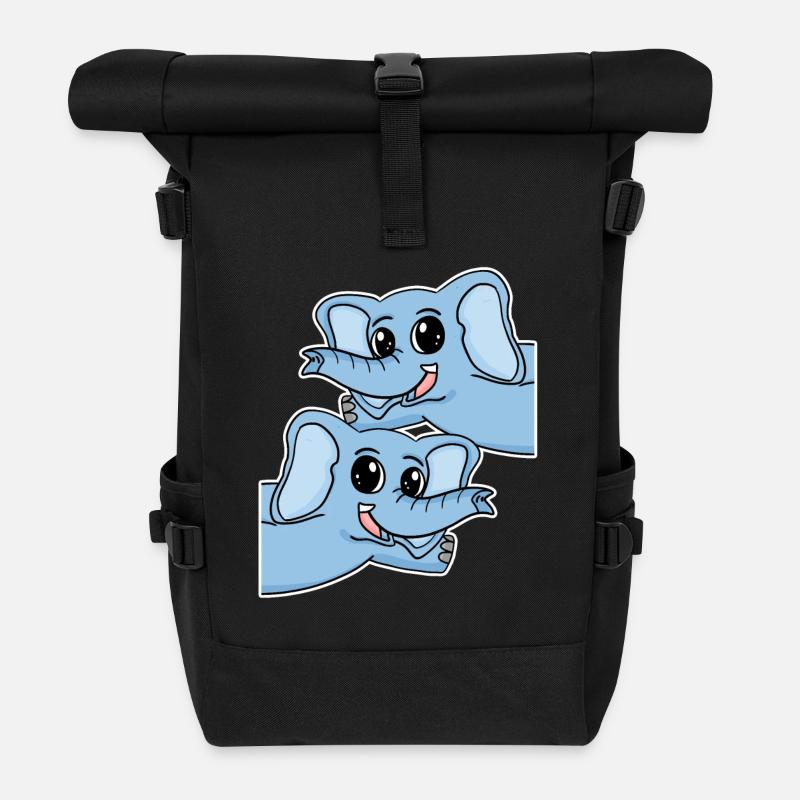 Elefant Elefanten - Rolltop Rucksack - Schwarz