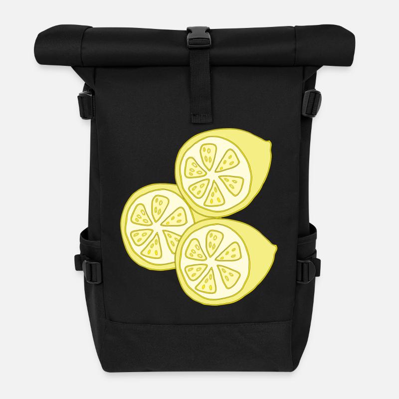 zitronen - Rolltop Rucksack - Schwarz