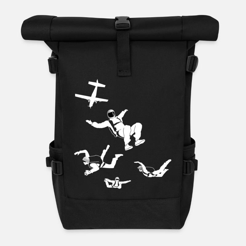 Fallschirmspringer, Sky diving - Rolltop Rucksack - Schwarz
