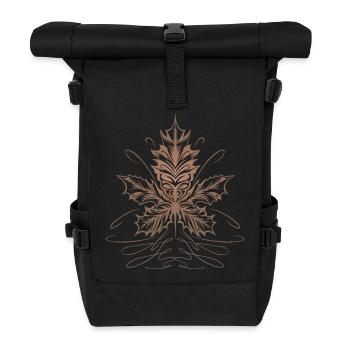 Ahornblatt Blatt Laub Herbst - Rolltop Rucksack - Schwarz - Vorne