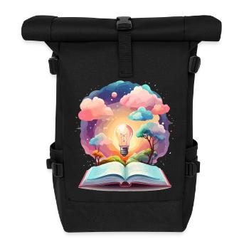 Zauberhafte Bücher Welten - Rolltop Rucksack - Schwarz - Vorne