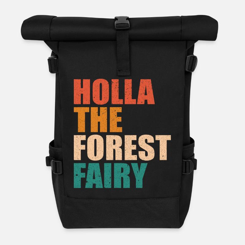 HOLLA THE FOREST FAIRY-Holla die Waldfee Denglisch - Rolltop Rucksack - Schwarz