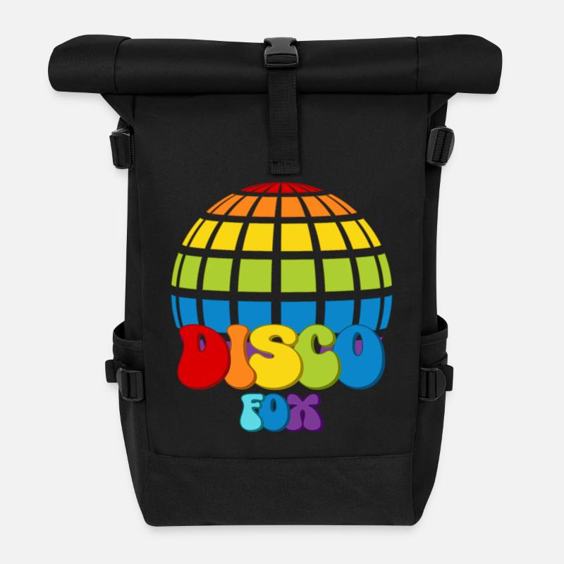 Disco Fox Discokugel Groovy Discothek Discofox - Rolltop Rucksack - Schwarz