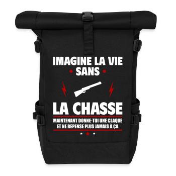 Imagine la vie sans la chasse, fête des pères,noël - Sac à dos roll top - noir - Devant