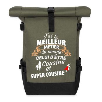 Fierté de la famille cousine super côte - Sac à dos roll top - olive/noir - Devant