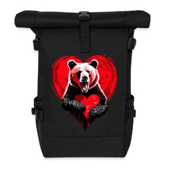 Bär – Herzvolles Design für den Vatertag - Rolltop Rucksack - Schwarz - Vorne